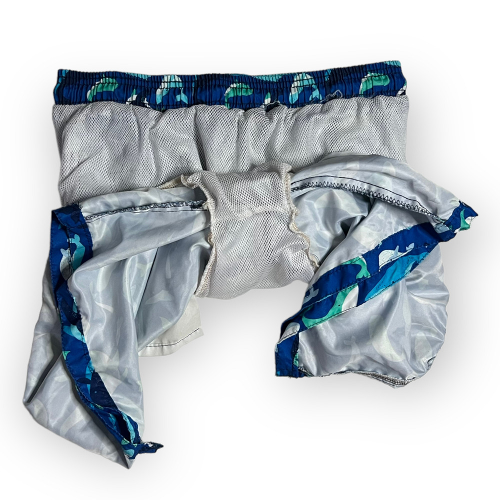 Billabong Boys Blue Whale Pattern Elastic Waist Mesh Lined Swim Trunks Size M - Picture 9 of 12